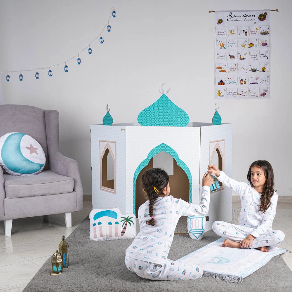 Theme Cardboard Playhouse - Mosque - Black - White 110 x 124.5 x 110 cm