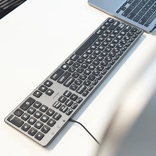Dual Wired Large Print Keyboard - 107-key MacOS layout Wired
