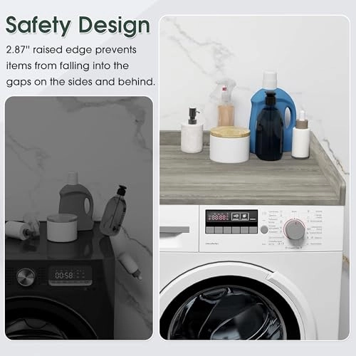 Washer and Dryer Countertop - 54" W x 27.5" D 2.87" H Grey