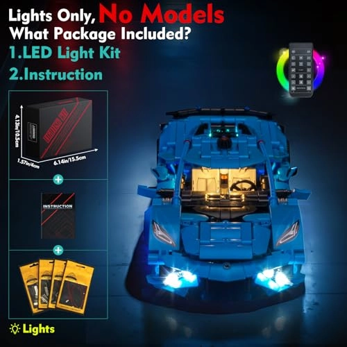 Light kit for LEGO Chevrolet Corvette Stingray 42217 - RC Version LED Lighting