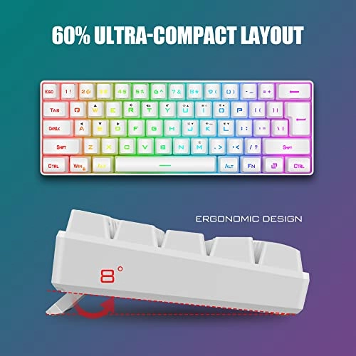 60% 2-in-1 Gaming Keyboard + Honeycomb Optical Mouse - AZERTY Wired