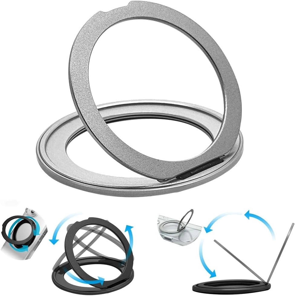AZTECH Official Store GripStand 360 - Silver MagSafe Compatible