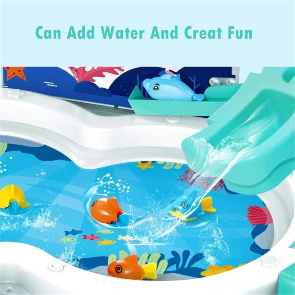 Whale Slide & Fishing Game Playset - Green Waterproof Suitable for 3 years & above