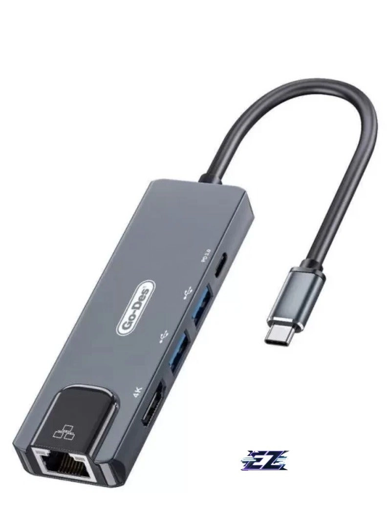 ELTRAZONE Type-C to HDTV Converter Adapter - Gigabit Ethernet 4K HDMI USB-C PD