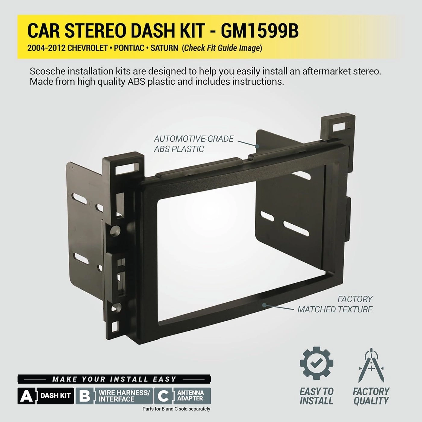 GM1599B - ISO Double DIN Dash Kit Black