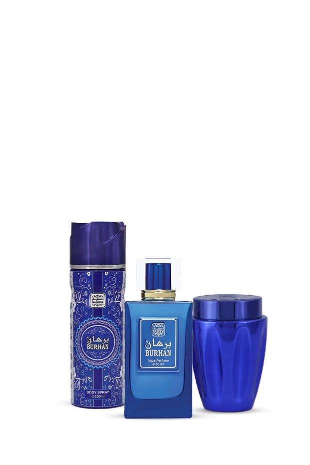 Naseem Burhan - 80ml + Body Spray - 200ml + Bakhoor - 30gm