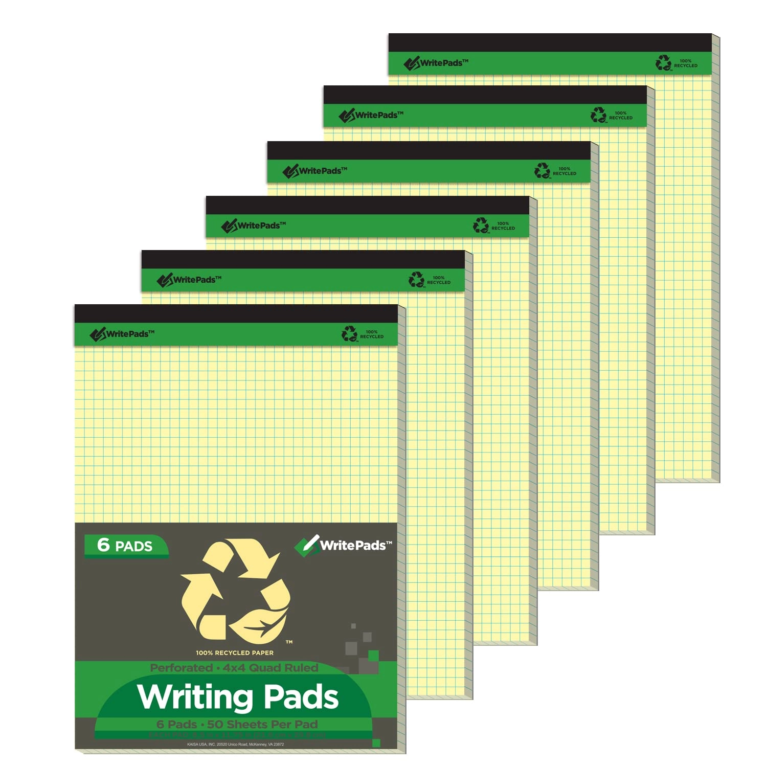 KAISA Graph Paper Legal Pad 8.5x11.75 Softcover - Grid 300 Sheets