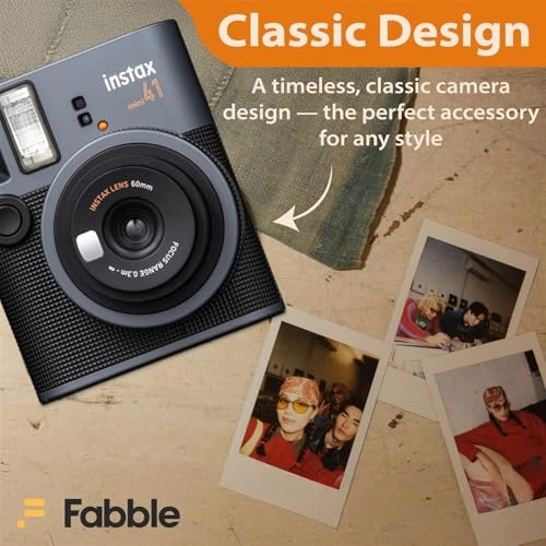 Instax Mini 41 + Instax Mini Instant Film - 20 Sheets + Photo Album - 64 Pockets + Microfiber Cleaning Cloth