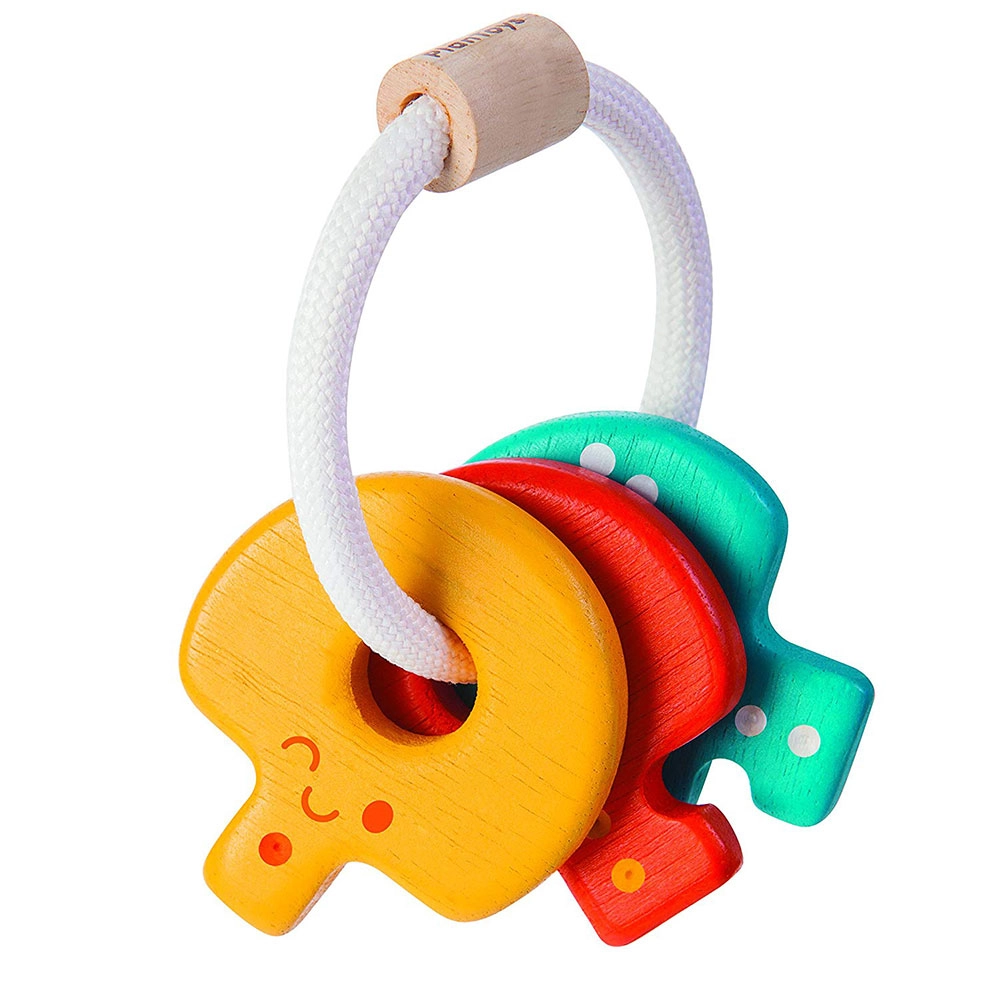 Key Rattle - 3 Months Wooden Pastel Color Collection