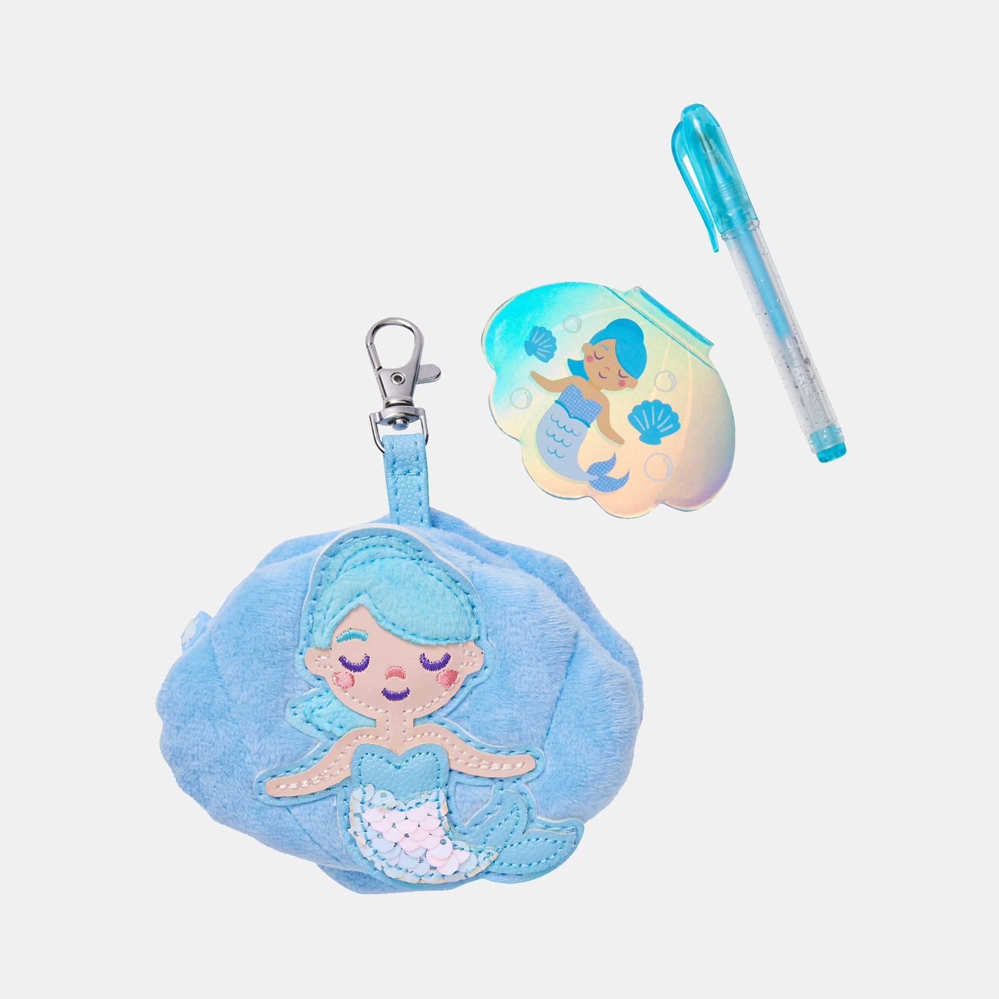 Smiggle Fluffy Mermaid Mini Pen Pal Notepad Keyring