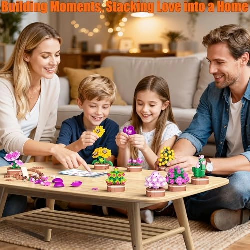 Flower Succulent Building Blocks Set - 1001 pcs Botanical