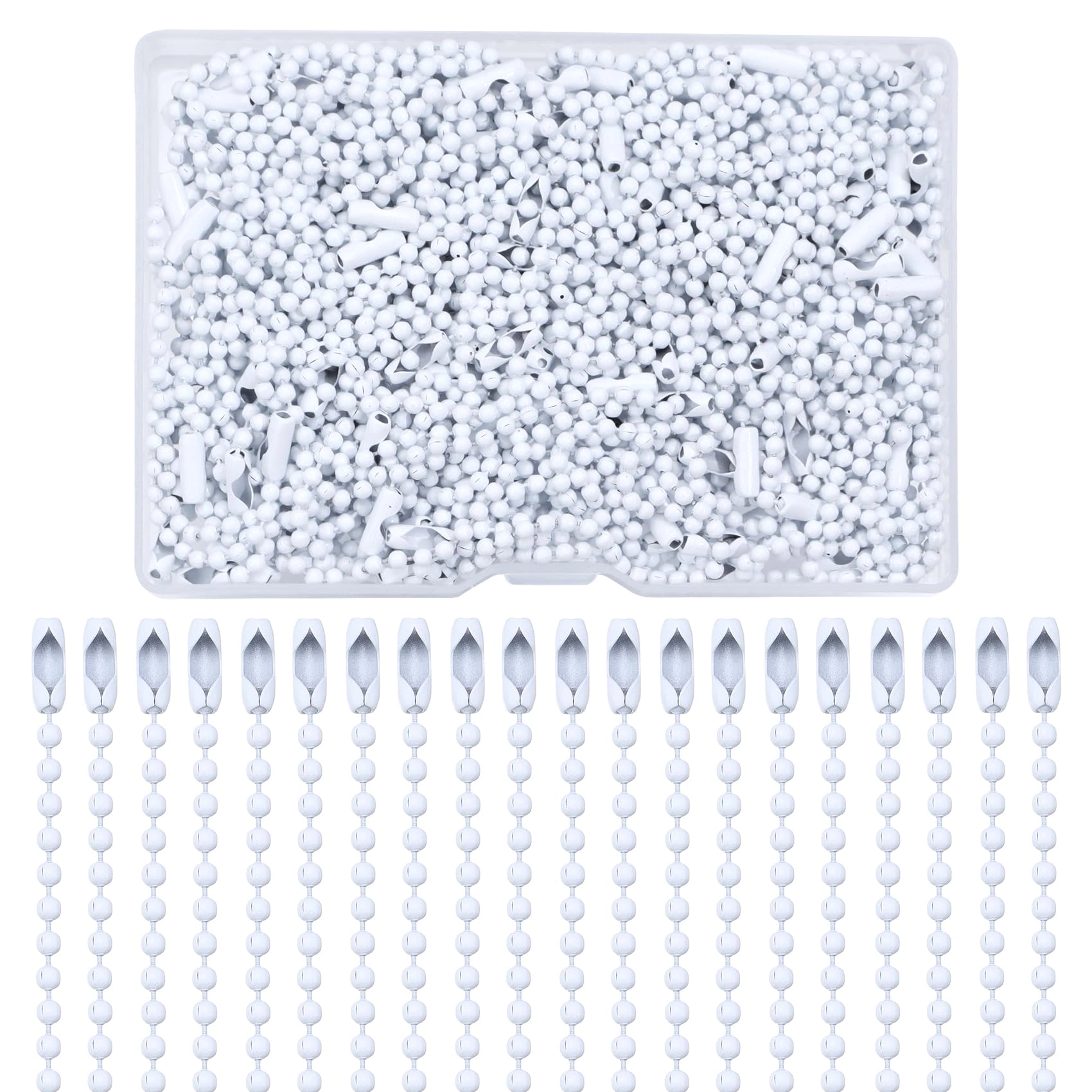Lemonkey 100Pcs Ball Beads Chain - 4 Inch White