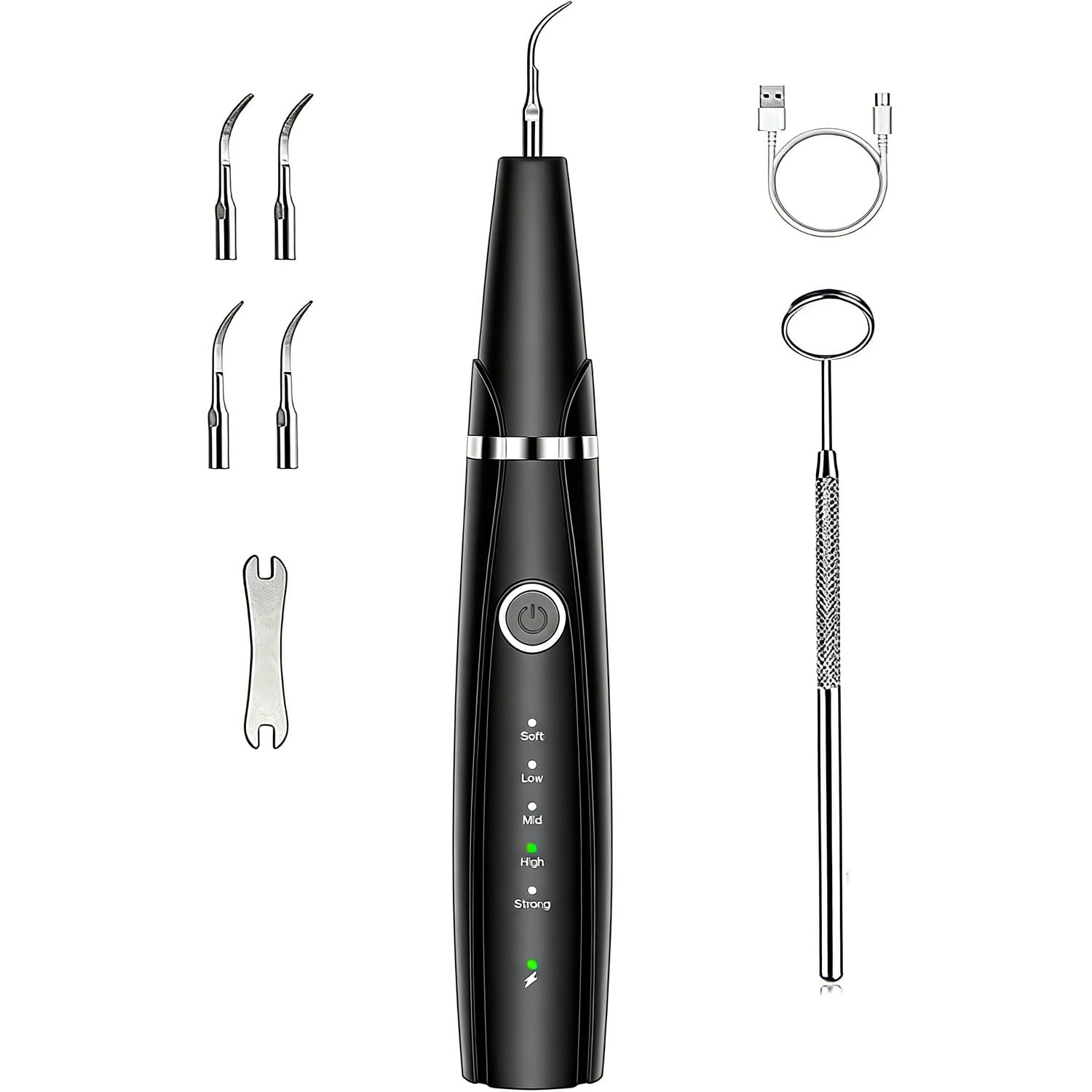 Ujhosld Sonic Electric Toothbrush - LED Light 5 Modes 3 Replaceable Heads