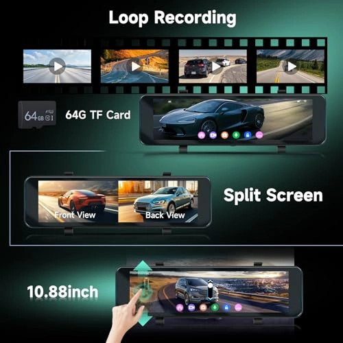 Dashcam - 4K (3840 x 2160 pixels) + 1080p (1920 x 1080 pixels)