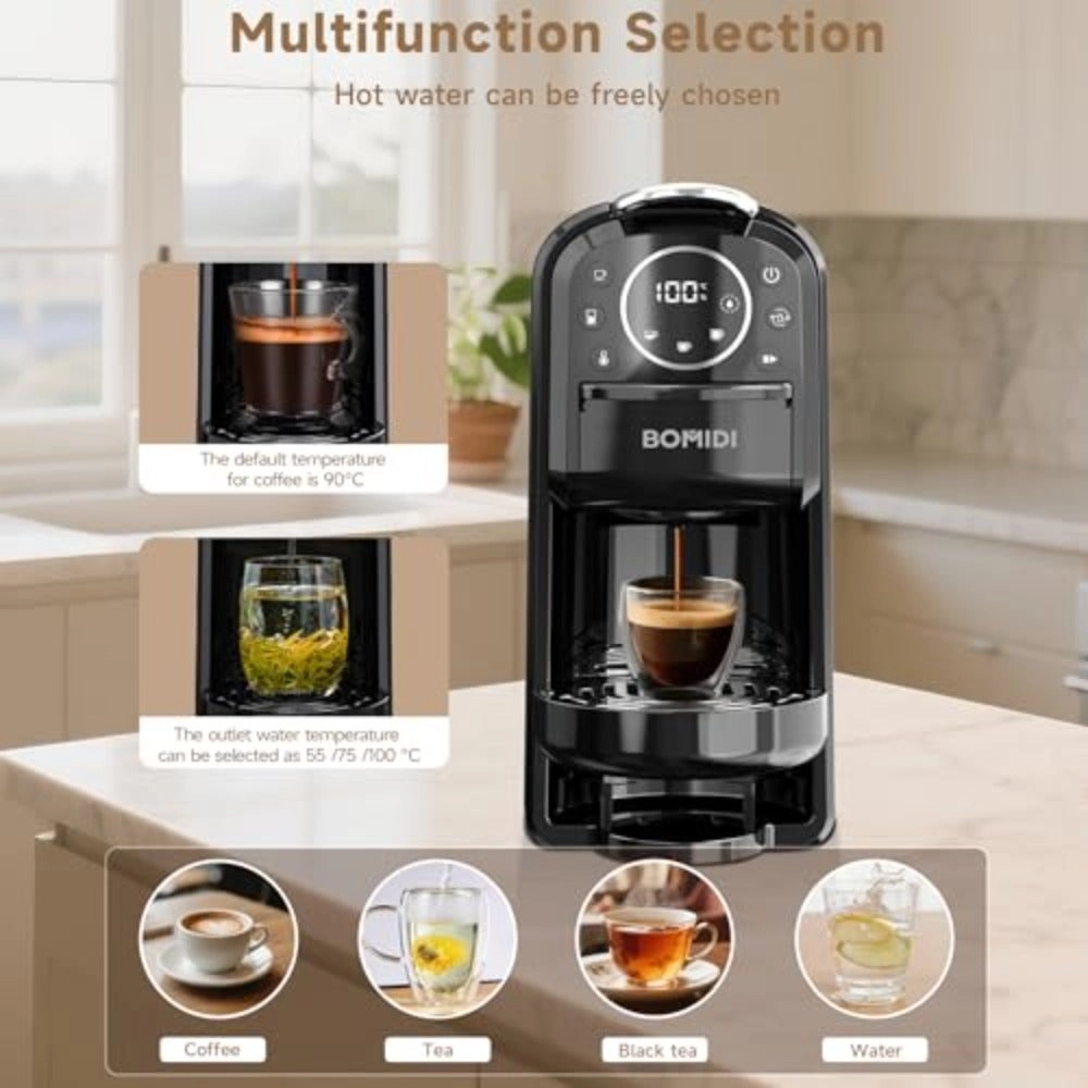 "Capsule Coffee Pod Machine with Dual Heating & Cooling System – Espresso, Cappuccino, & Latte Maker | Fast Brewing, Adjustable Temperature, Sleek Design for Home or Office"