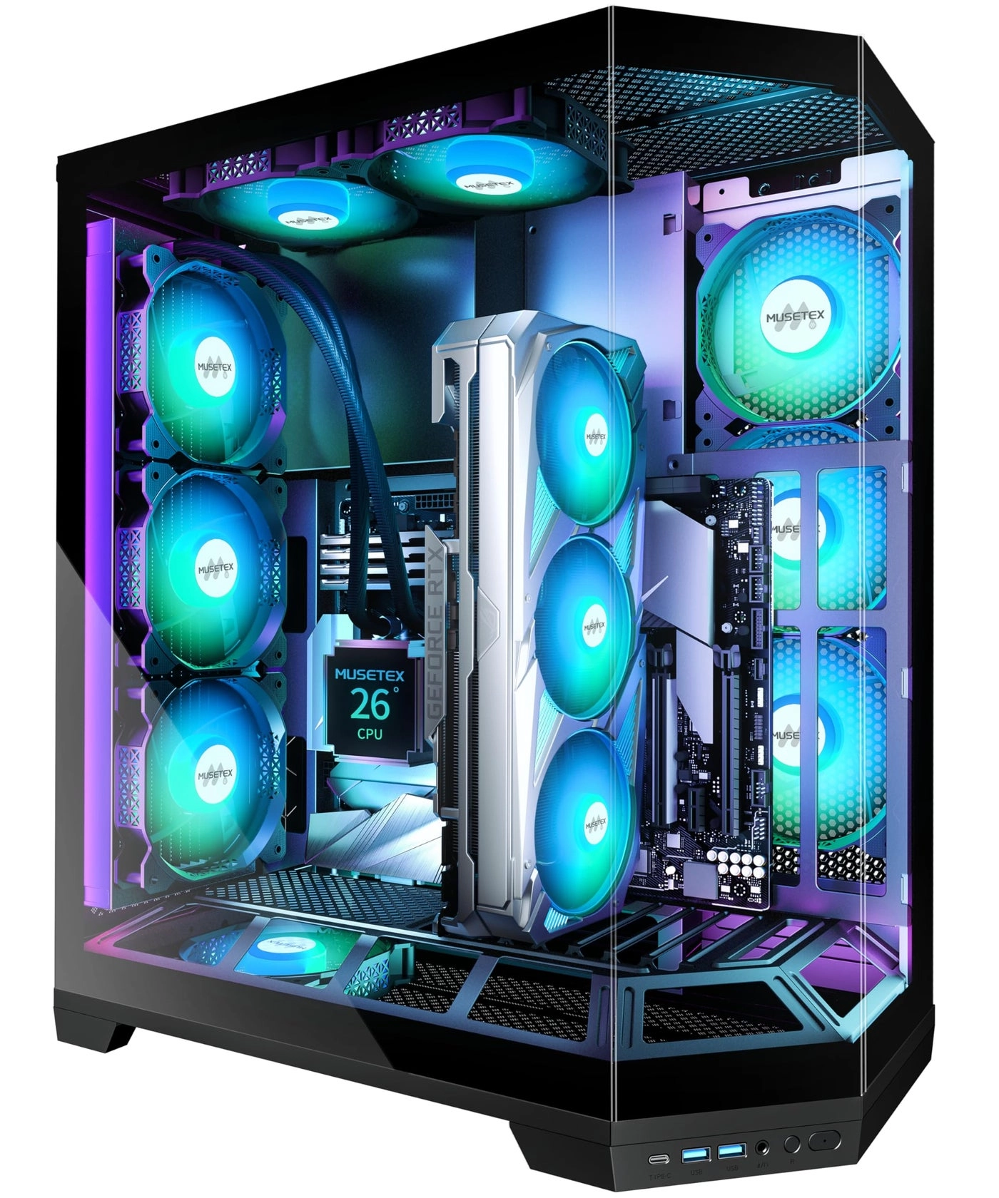 Y6 - 270° Full View Tempered Glass ATX Mid Tower