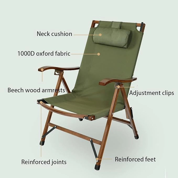 Reclining Folding Camping Chair - 250-350 lbs