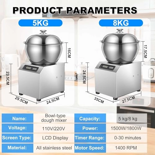 Bowl-type Dough Mixer - 5kg/8kg 1500W/1800W