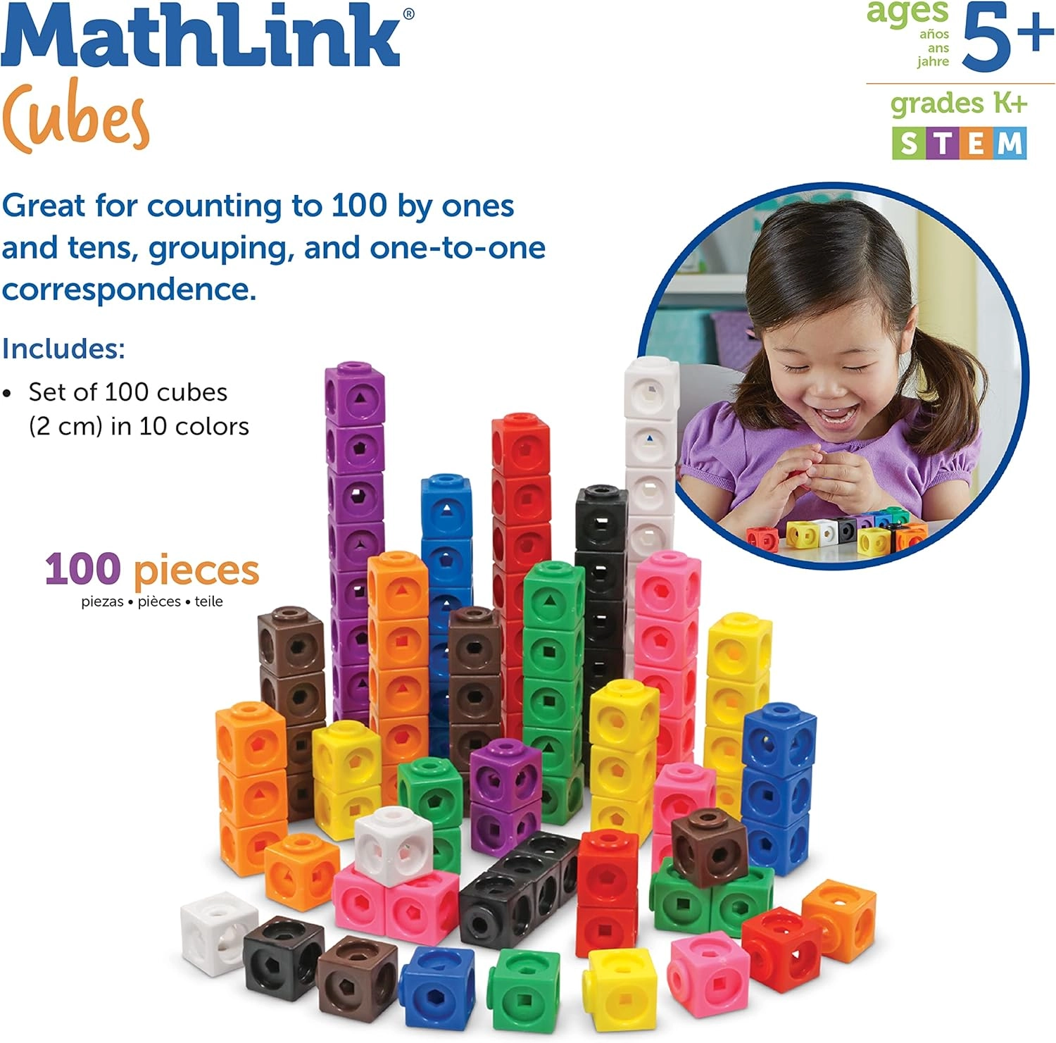 Math link Cubes Activity Set - 5+ Years 100 piece(s)