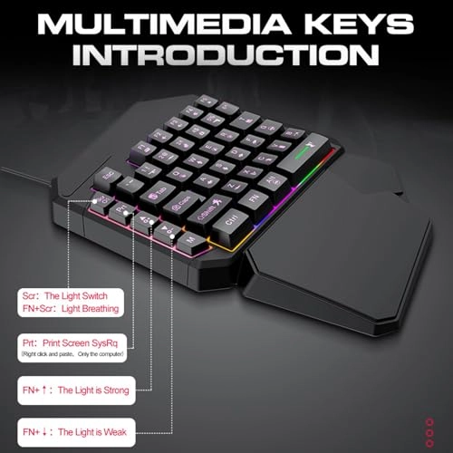 Single Hand Gaming Keyboard - Wired