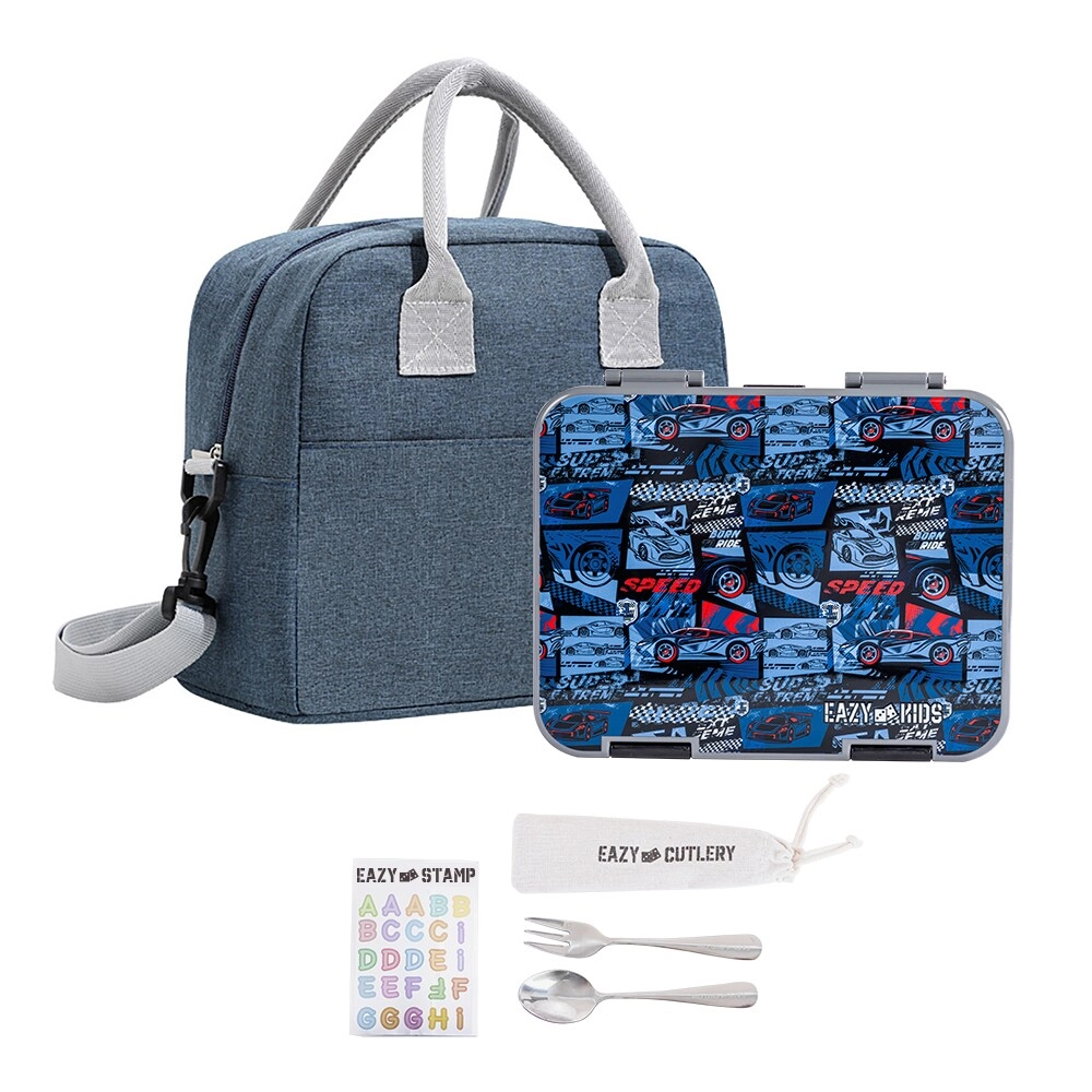 6 & 4 Convertible Bento Lunch Box - Butterfly Purple