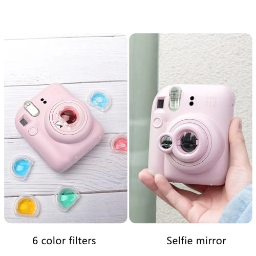 Clear Case - with Strap + Mini Photo Album - 80 Photos + Selfie Mirror + DIY Stickers - x2 + Color Filter - x4