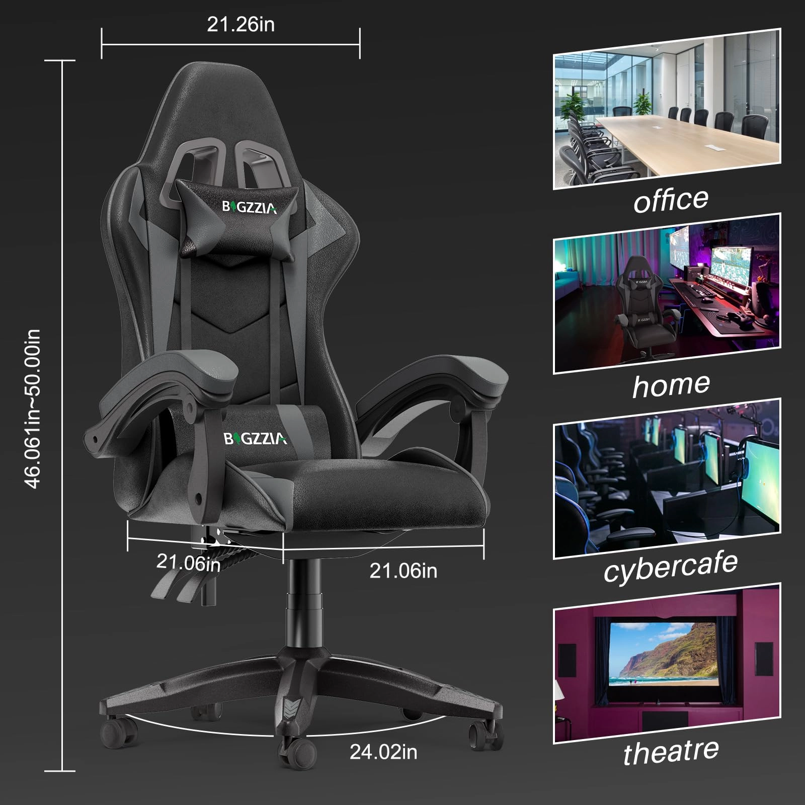 A gaming chair - Adjustable Height Reclining Feature