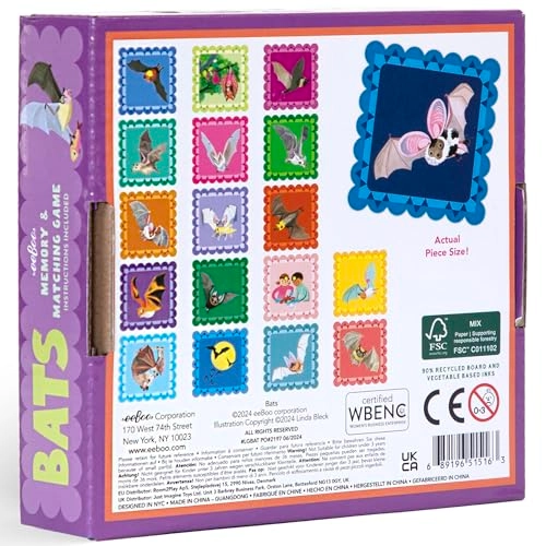 Bats Little Square Memory & Matching Game - 3 years and up