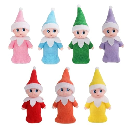 Mini Baby Elf - Pack of 7 Pieces 3.9inch Blue,red Ages 6+