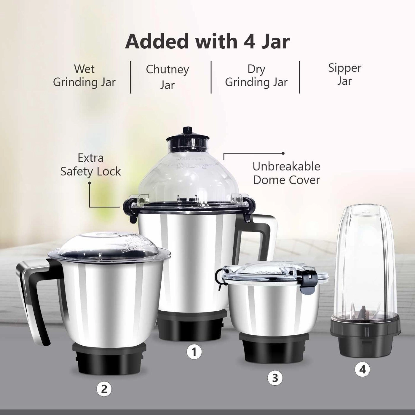 Premium Mixer Grinder - 1.5 Ltr 1000W