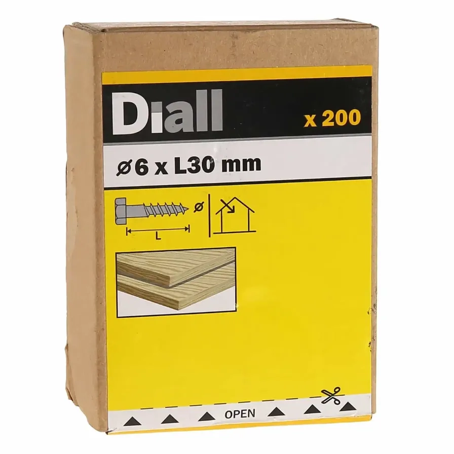 Diall Hex Coach Screw - 30 mm 6 mm