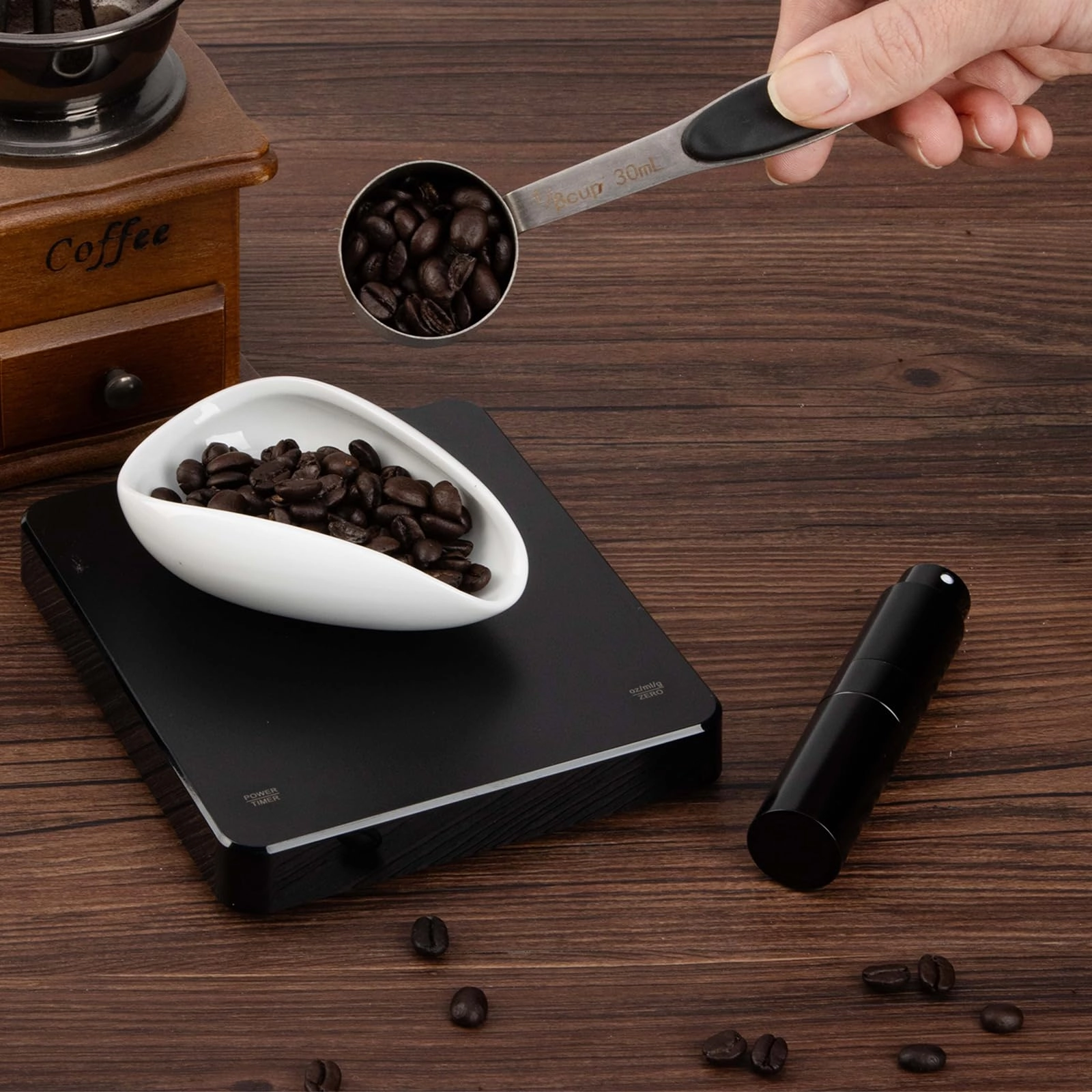 Coffee Bean Dosing Cup + Spray Bottle - 25 Grams