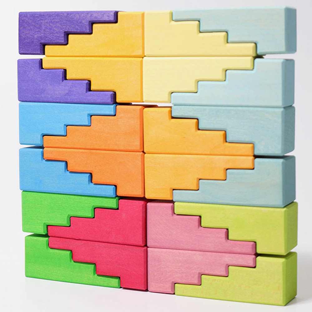 Rainbow Wooden Stair Blocks - Suitable for 1 year and above