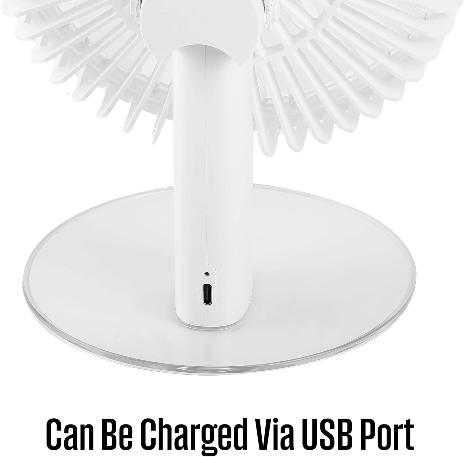 Rechargeable Desk Fan - LED Night Light 4-Speed USB