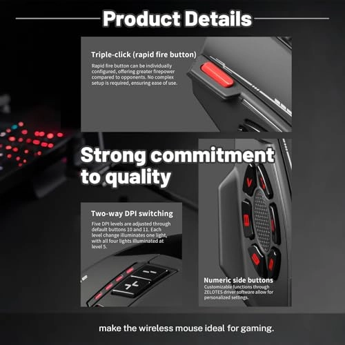 F13 Optical Gaming Mouse - Bluetooth