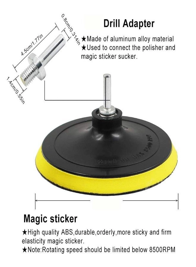 Extension Shaft - 4"inch + M14 Extension Shaft + Brass Nylon Bristle Brush - 12 Pieces + Polishing Pads + Backing