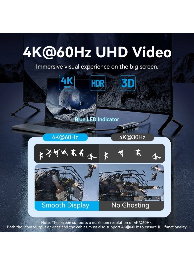 USB-C Docking Station - 4K@60Hz 100W PD 3x USB 3.0