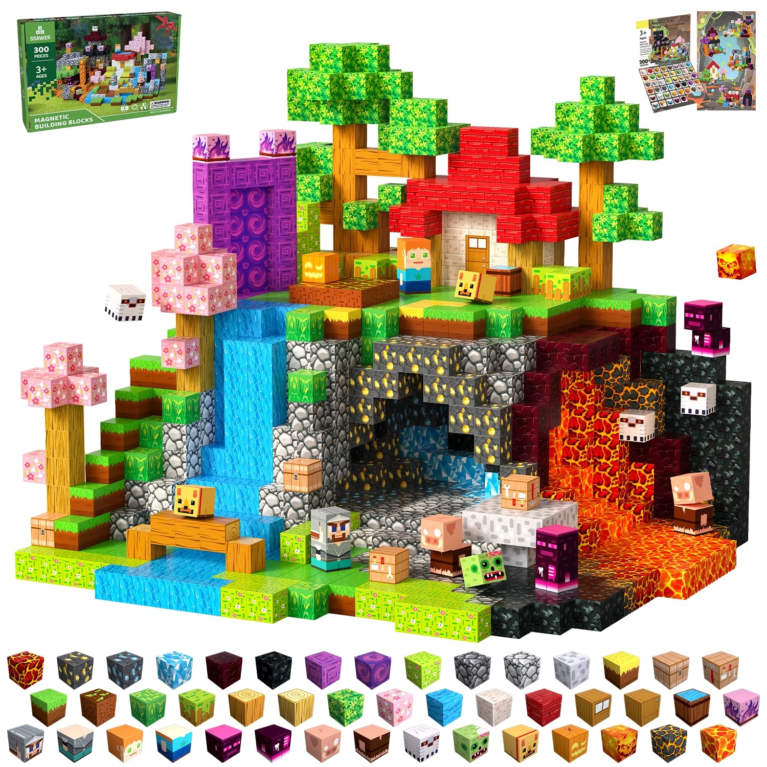 Magnetic Blocks - 300pcs Forest