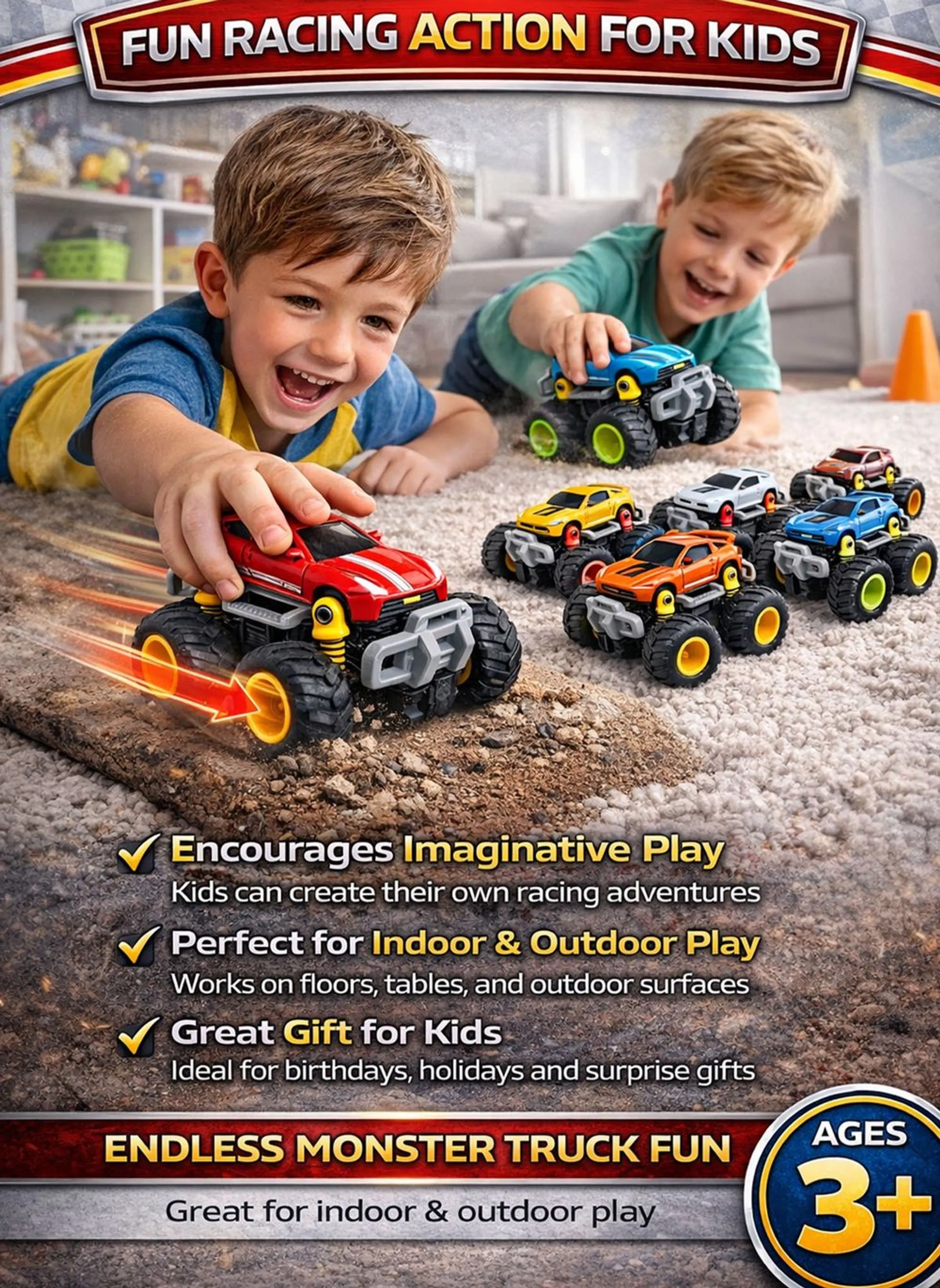 Stunt Monster Truck - 9 pcs