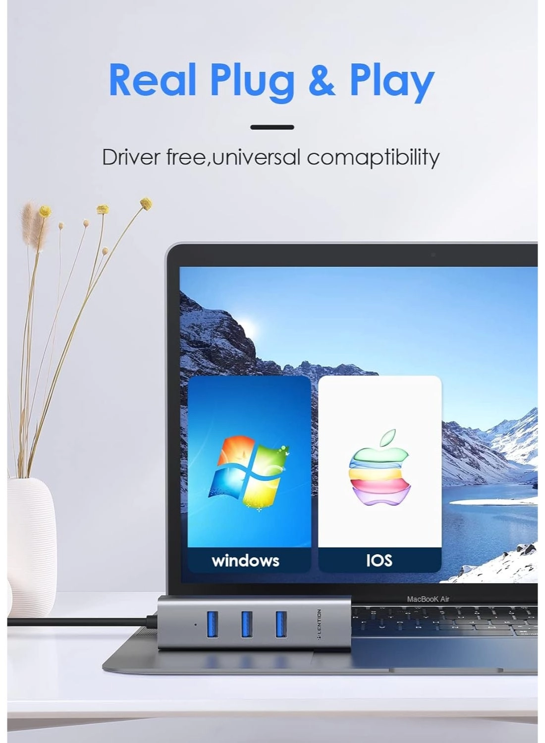 USB C Hub - 4K HDMI Gigabit Ethernet 3 USB 3.0