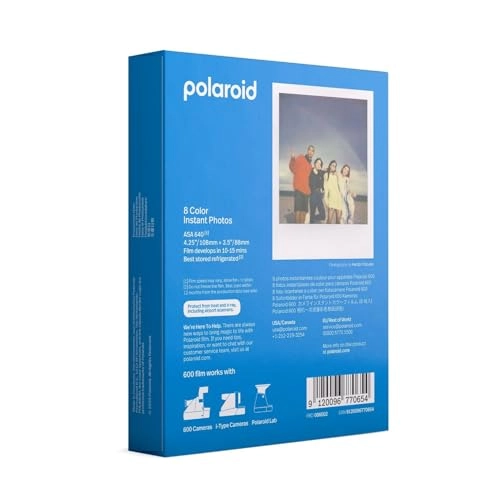 Color Film for 600 - 8 Sheets + Photo Album for Wide Prints - Holds 32 Photos + Cleaning Cloth