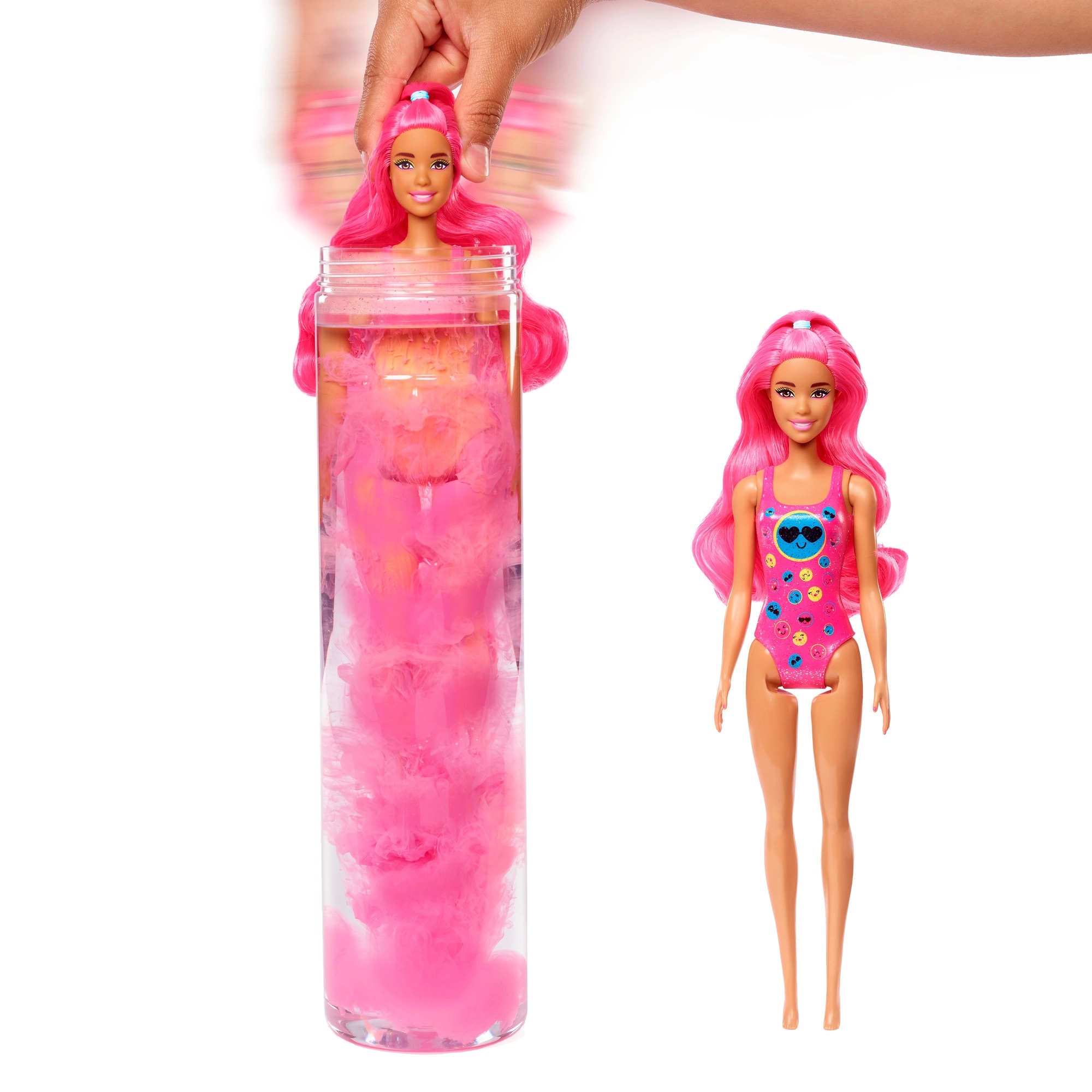 Barbie Color Reveal Glitter! Hair Swaps Doll - Glittery Blue 25 Hairstyling & Party-Themed Surprises Ages 3+