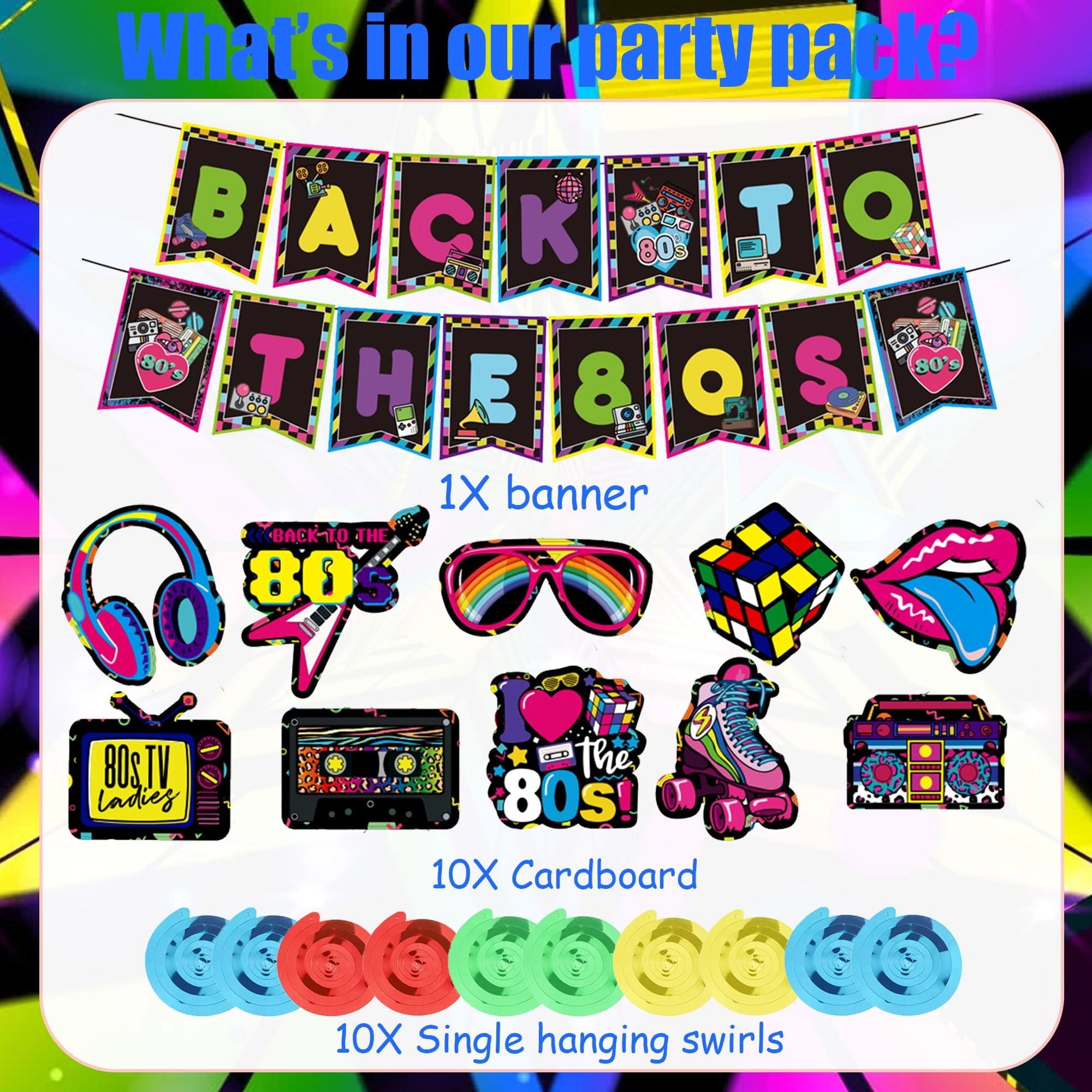 Disco 80s Party Decorations - 1 Birthday