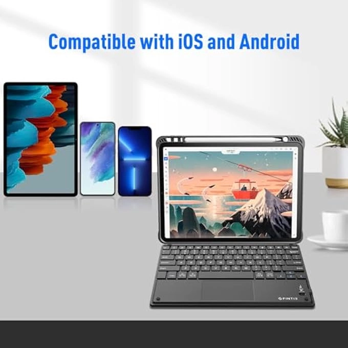 Wireless Bluetooth Keyboard - ULTRATHIN 4MM built-in multi-touch touchpad for iPad, iPhone, Samsung Galaxy, Google Nexus, Microsoft Surface