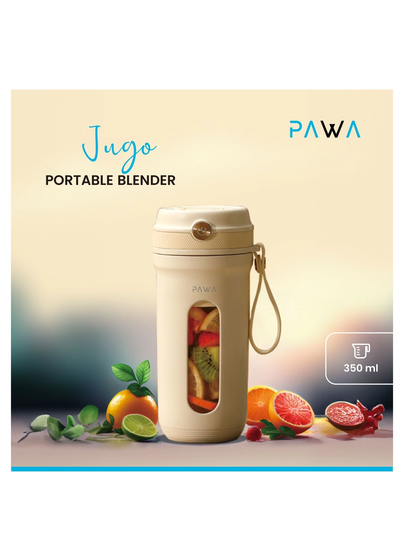 Pawa Jugo Portable Blender - USB-C charging Waterproof Stainless blade