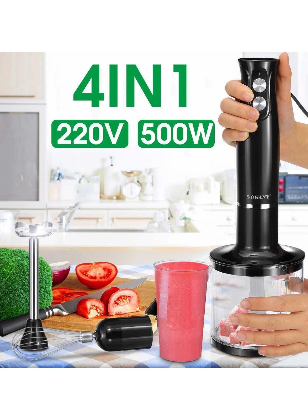 1710-4 - 4-in-1 Hand Blender Stainless Steel