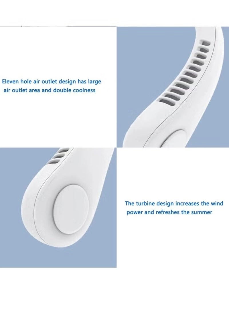 Portable USB Mini Fan - Rechargeable Hanging Neck Adjustable Speeds