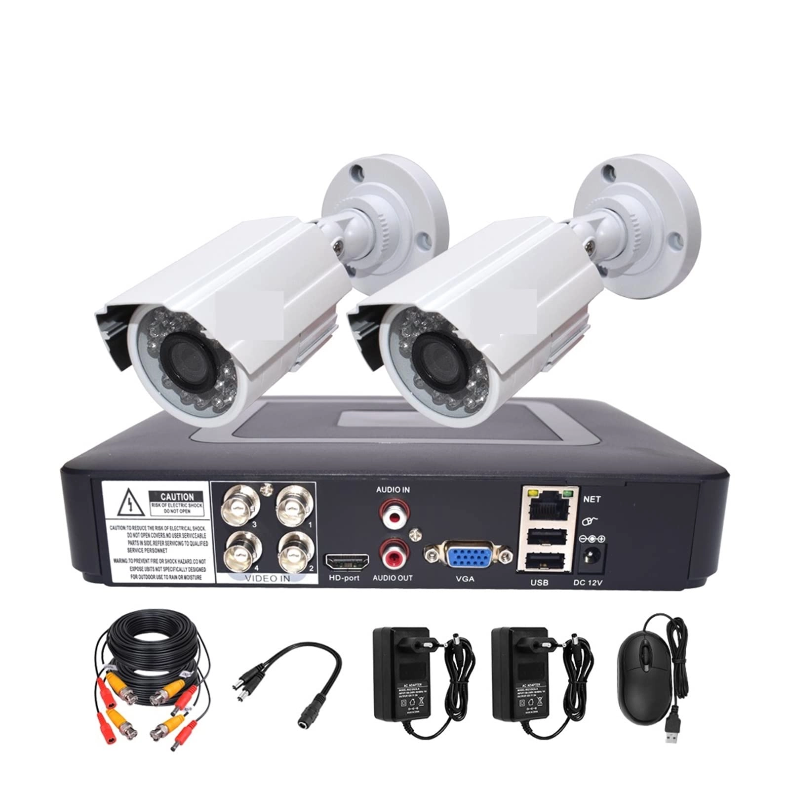 4CH DVR + AHD Analog Camera - 2Pcs 1080P 2MP
