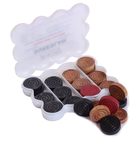 SISCAA Carrom Coin - 24 Coins Rosewood