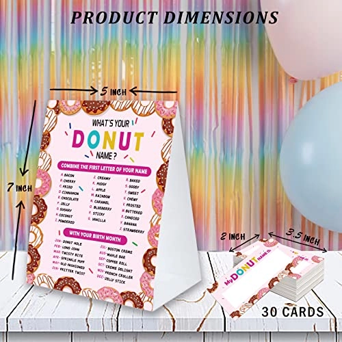 What's Your Donut Name Game Sign - 30 psc Baby Shower